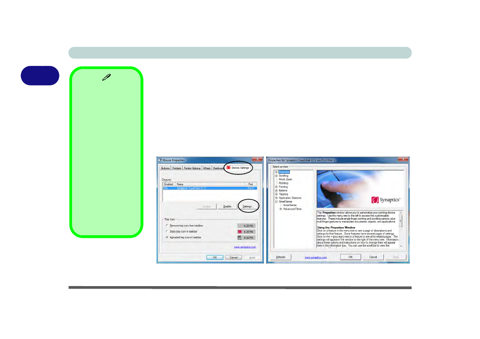 Gestures and device settings, Gestures and device settings -8, 2gestures and device settings | chiliGREEN W251CZQ User Manual | Page 64 / 260