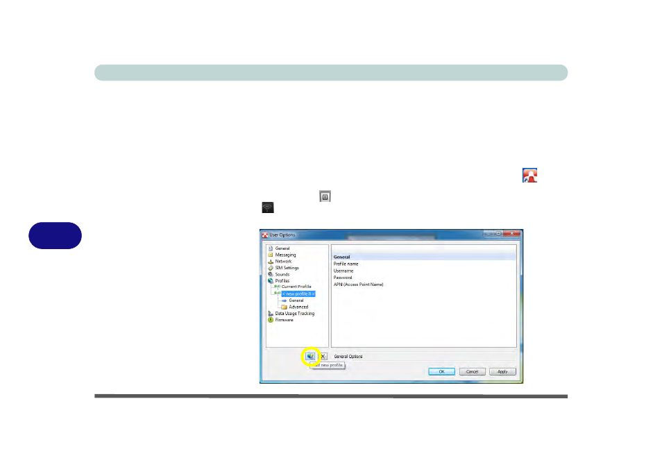 Profiles, Profiles -56, Profiles” on | 7profiles, Add new profile | chiliGREEN W251BZQ User Manual | Page 186 / 256