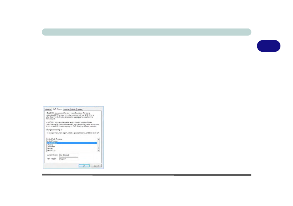 Dvd regional codes, Dvd regional codes -5, 2dvd regional codes | chiliGREEN W251BWQ User Manual | Page 63 / 250