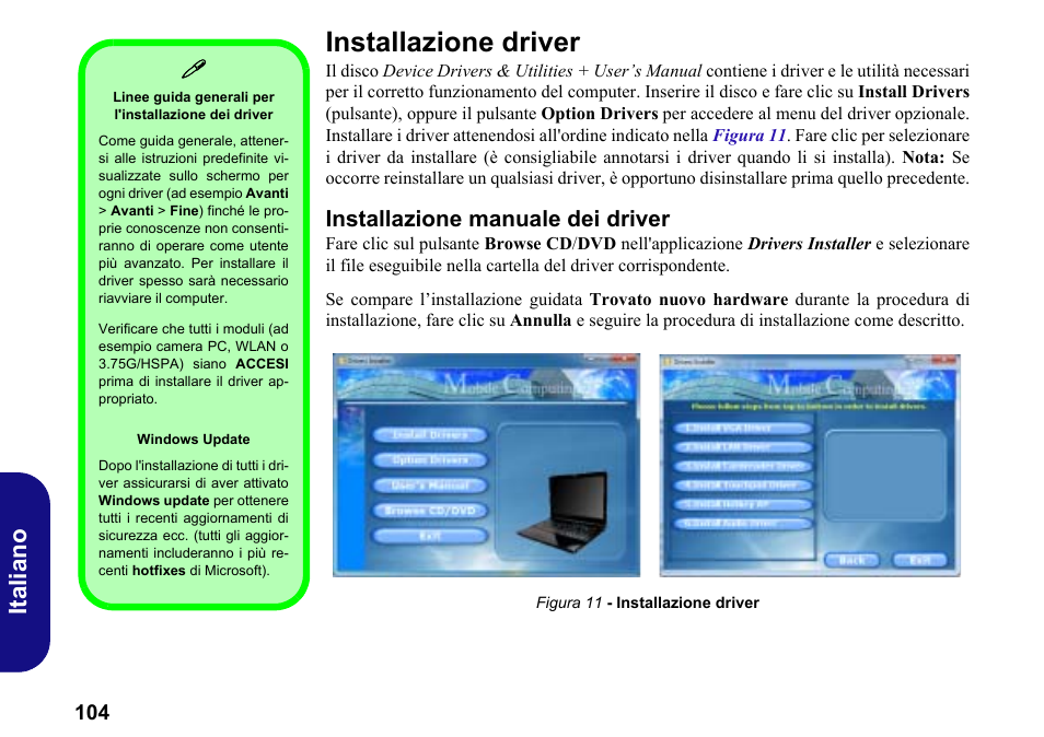 Installazione driver, Installazione manuale dei driver, Italiano | chiliGREEN W251BWQ User Manual | Page 107 / 113