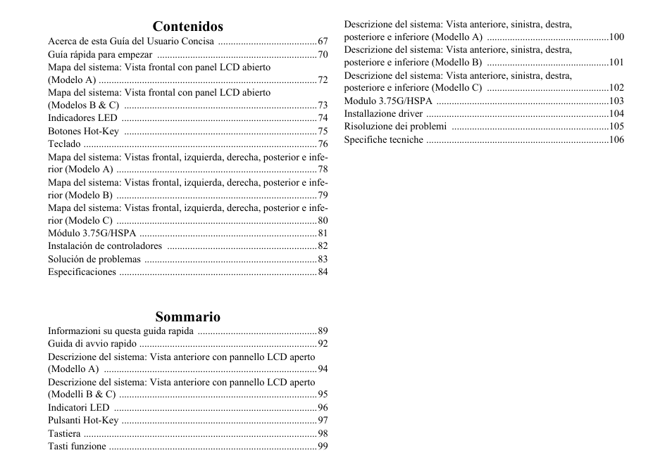 Con tenidos, Somm ario | chiliGREEN W251BWQ User Manual | Page 3 / 113