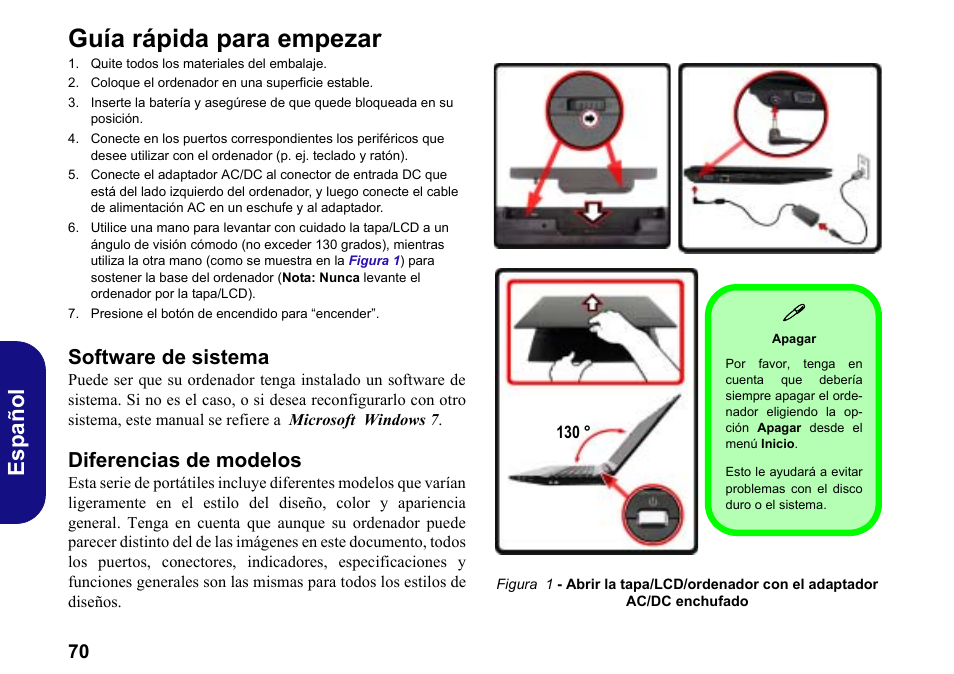 Guía rápida para empezar, Software de sistema, Diferencias de modelos | Español | chiliGREEN W251BWQ User Manual | Page 73 / 113