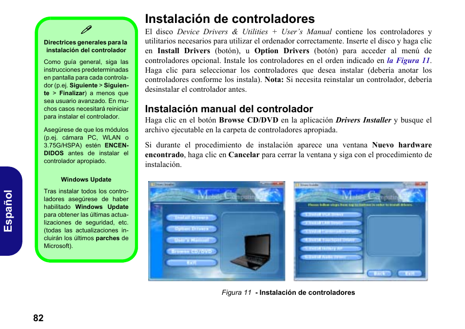 Instalación de controladores, Instalación manual del controlador, Español | chiliGREEN W251BWQ User Manual | Page 85 / 113