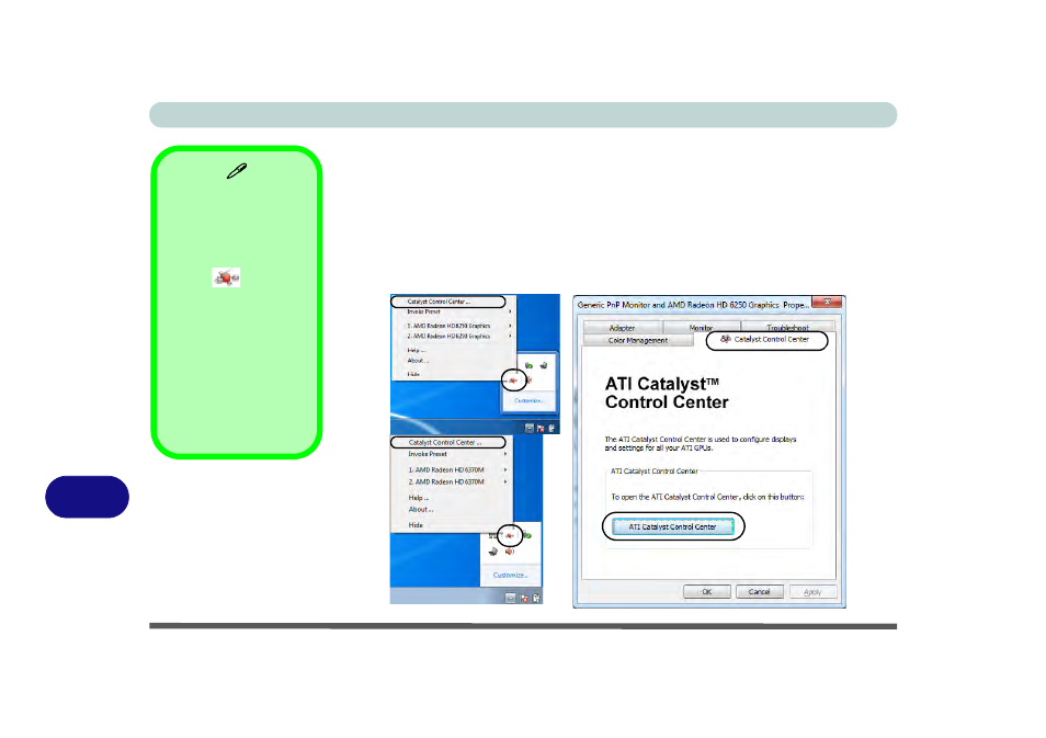 Catalyst™ control center, Catalyst, Control center | chiliGREEN W251BUQ User Manual | Page 212 / 236