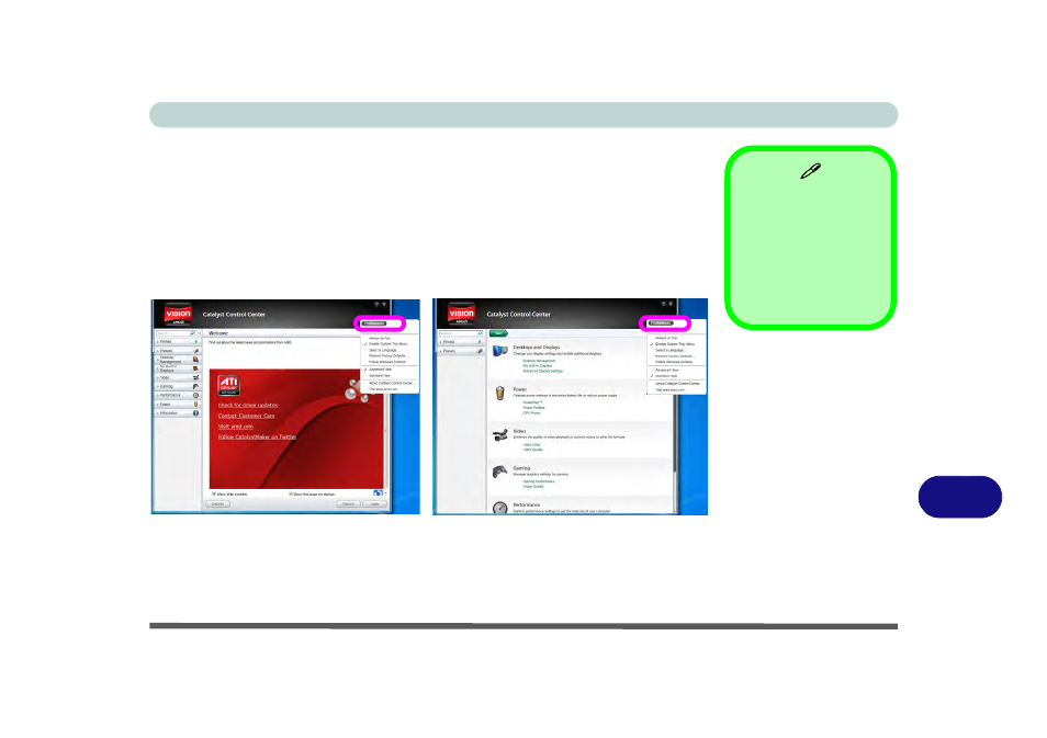 Catalyst™ control center preferences | chiliGREEN W251BUQ User Manual | Page 213 / 236