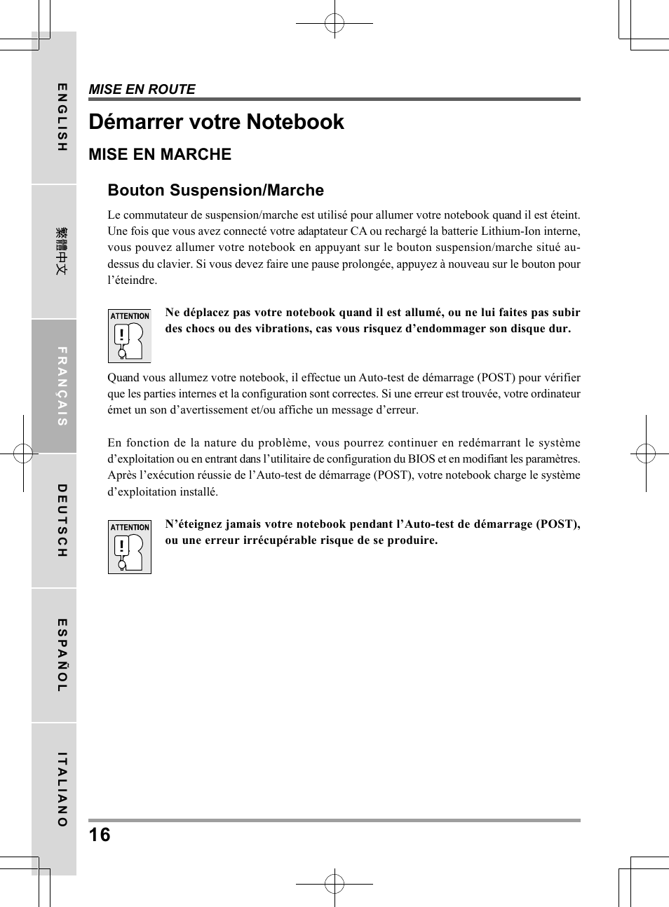 Mise en marche bouton suspension/marche | chiliGREEN TWJ User Manual | Page 64 / 216