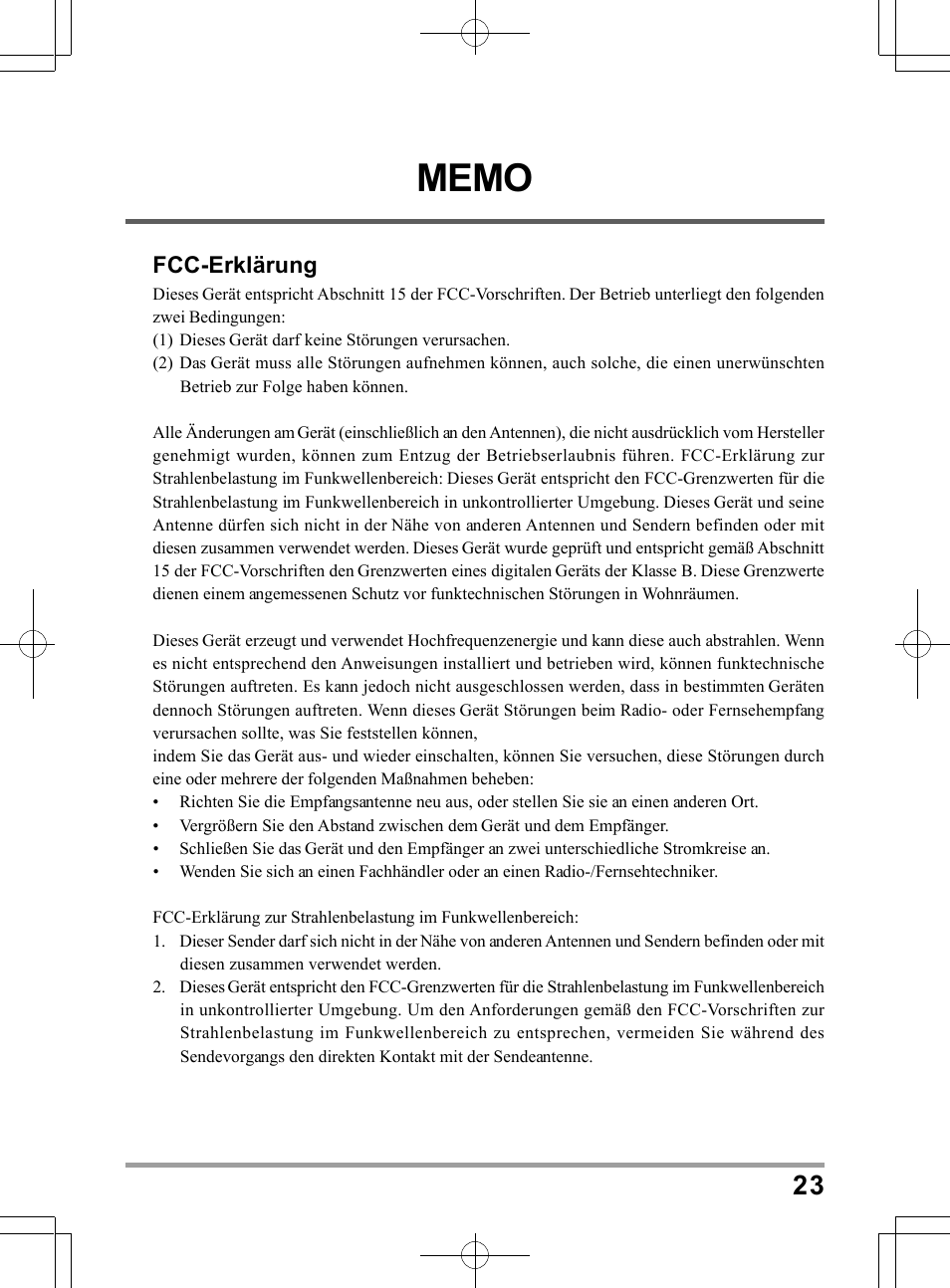 Fcc-erklärung | chiliGREEN TWJ User Manual | Page 95 / 216
