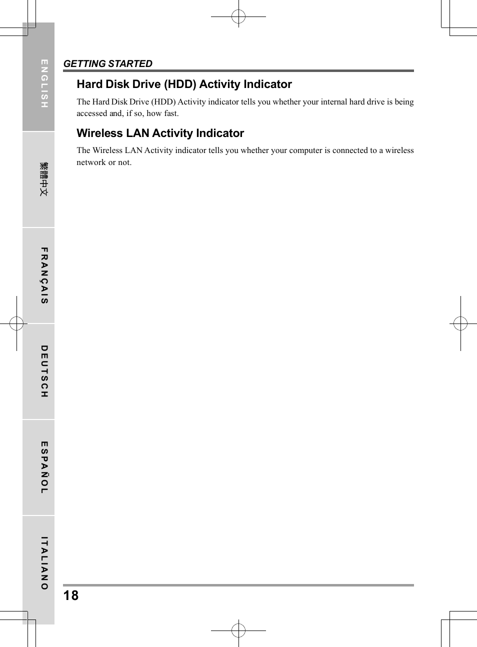 Hard disk drive (hdd) activity indicator, Wireless lan activity indicator | chiliGREEN TWH User Manual | Page 18 / 24