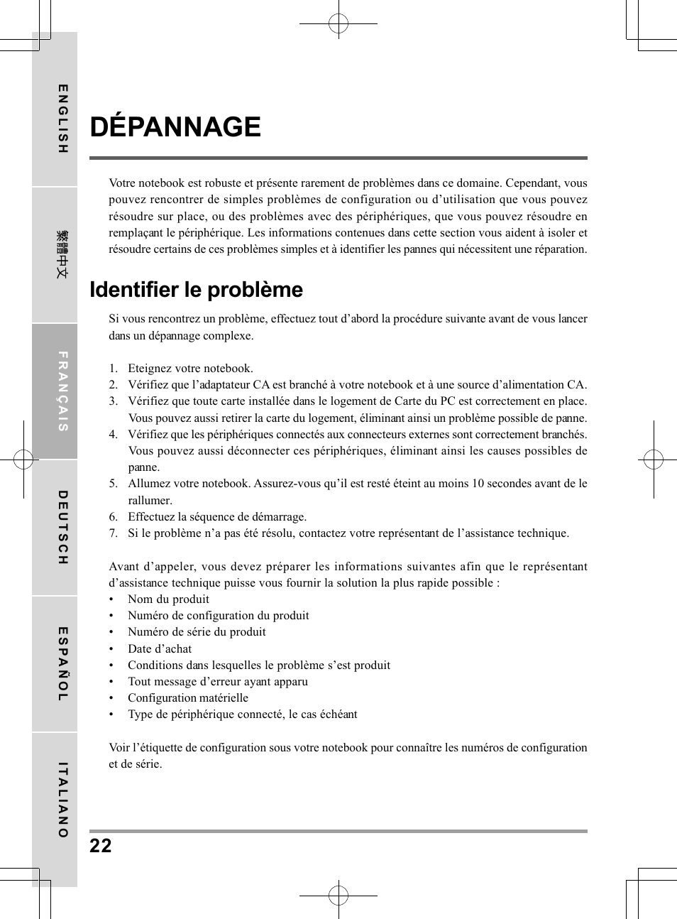 Dépannage, Identifier le problème | chiliGREEN TWC User Manual | Page 70 / 216