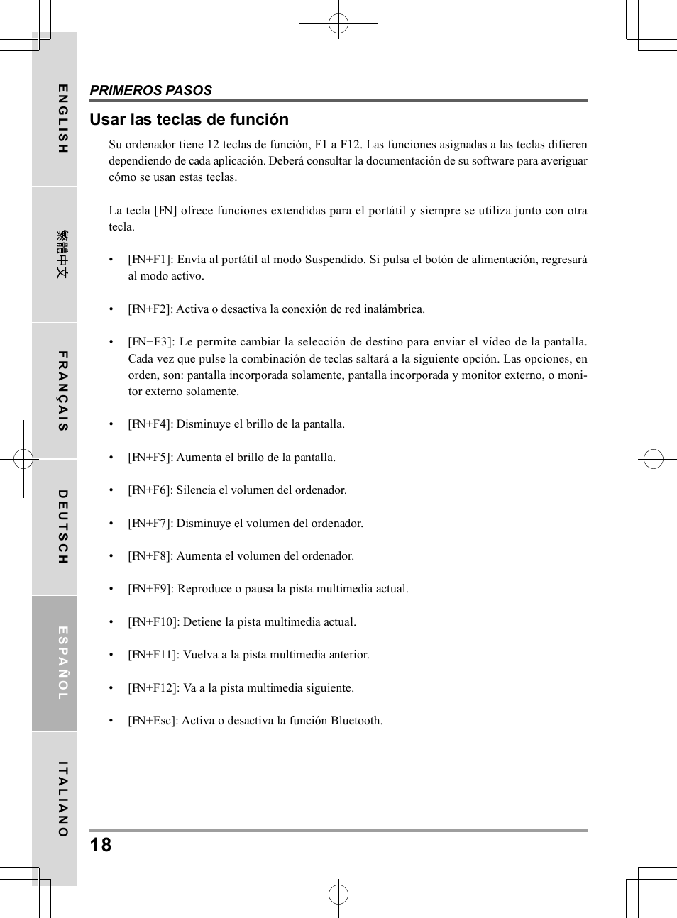 Usar las teclas de función | chiliGREEN TW9 User Manual | Page 106 / 198