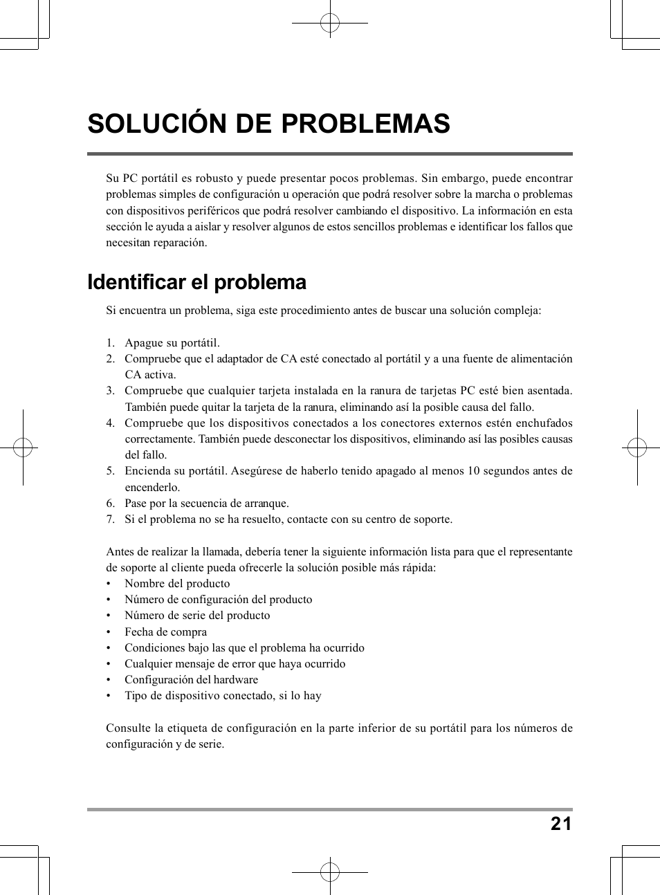 Solución de problemas, Identificar el problema | chiliGREEN TW9 User Manual | Page 109 / 198