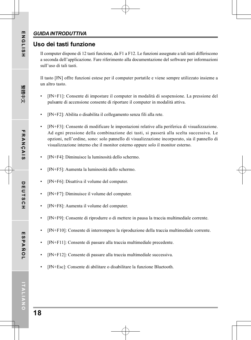 Uso dei tasti funzione | chiliGREEN TW9 User Manual | Page 128 / 198