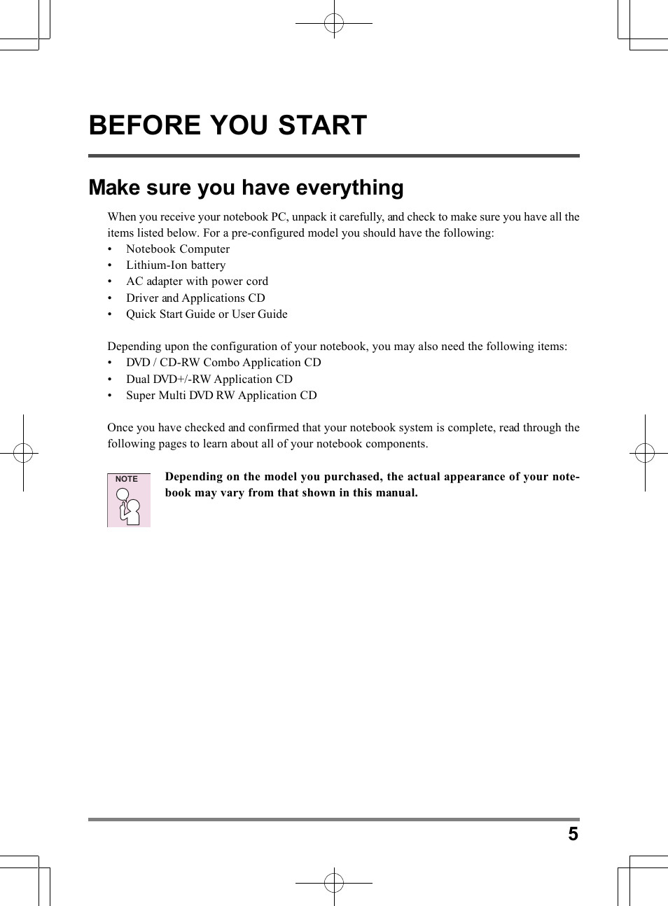 Before you start, Make sure you have everything | chiliGREEN TW9 User Manual | Page 5 / 198