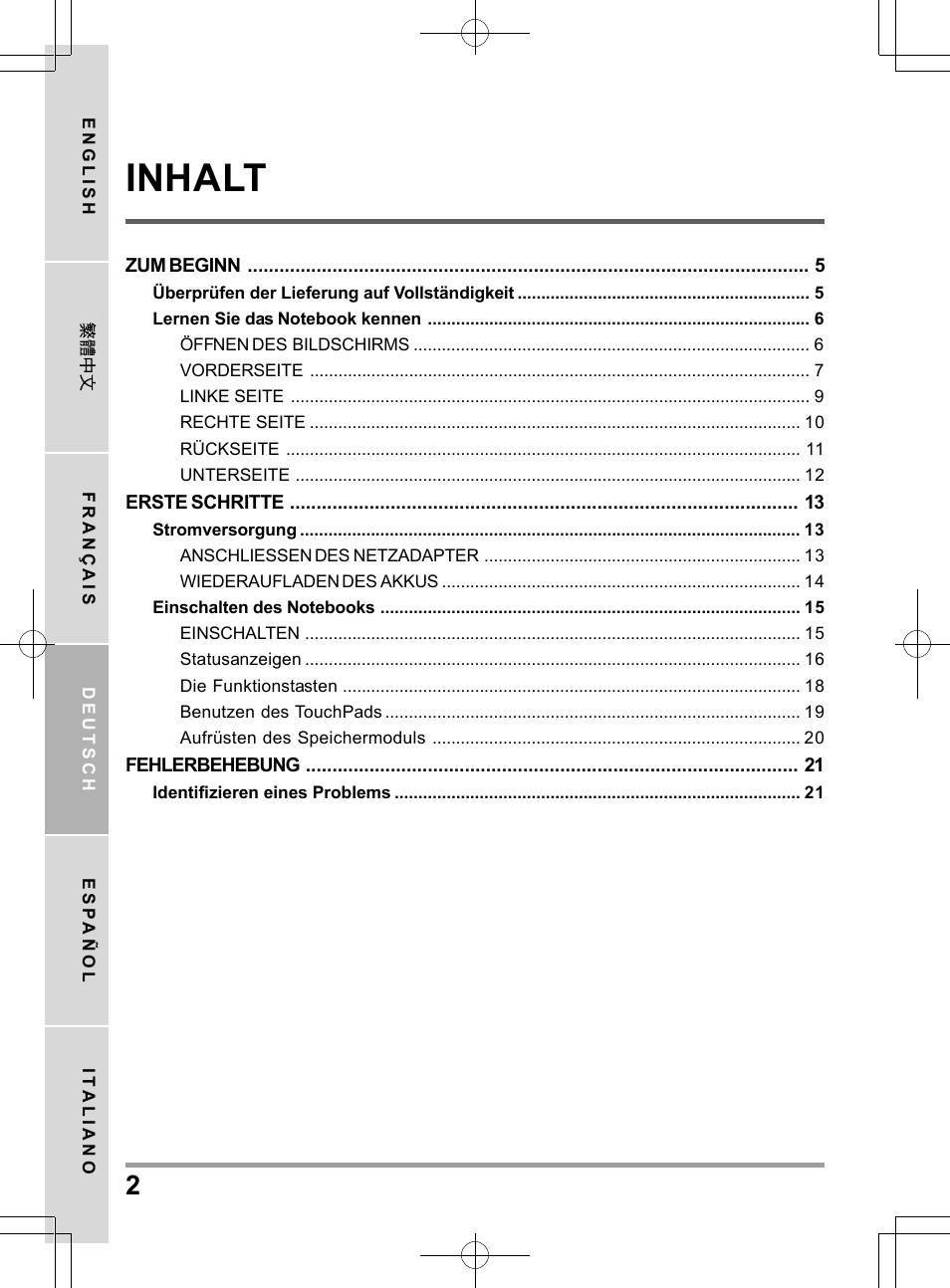 Inhalt | chiliGREEN TW9 User Manual | Page 68 / 198