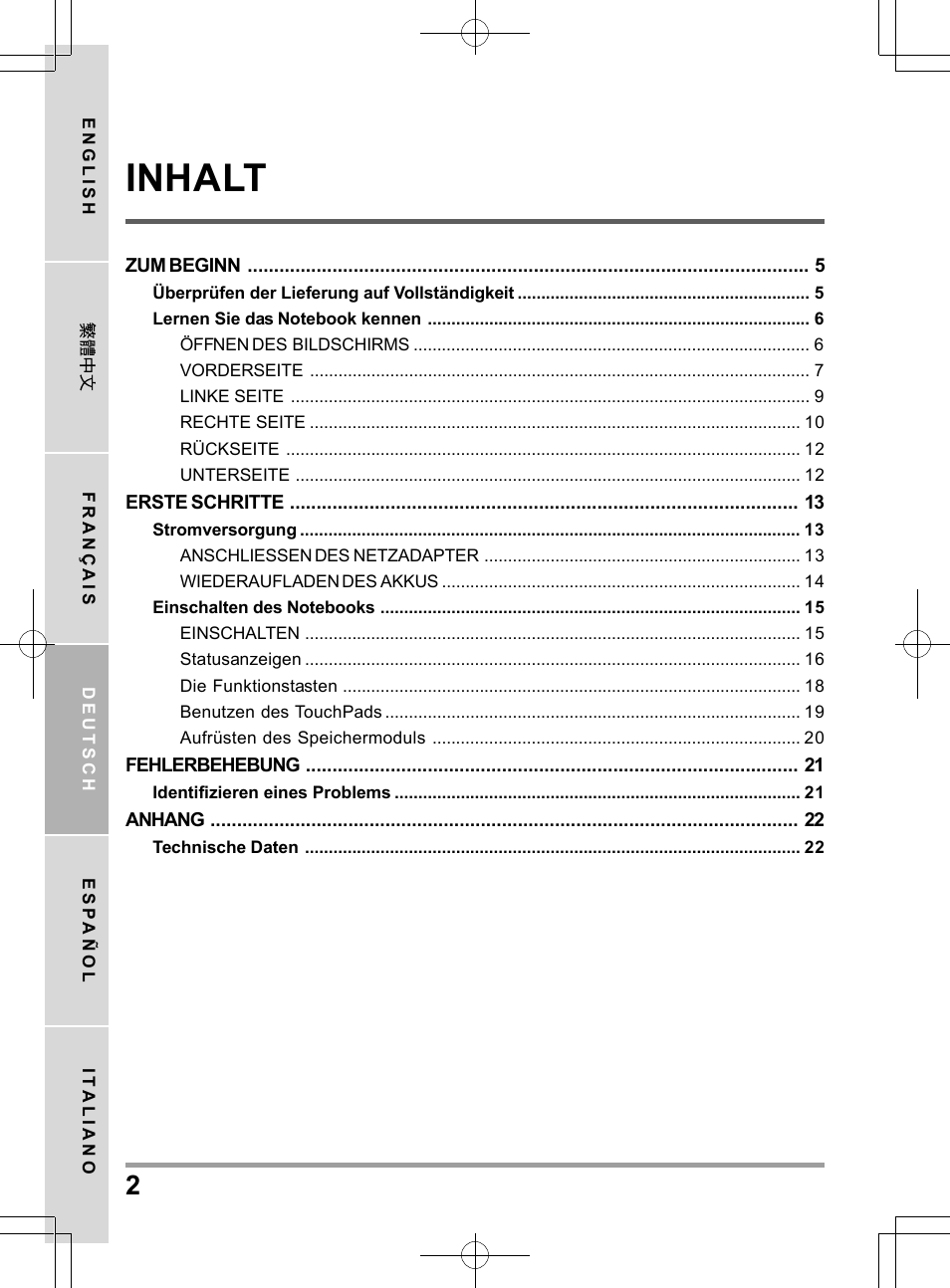 Inhalt | chiliGREEN TW8 User Manual | Page 74 / 216