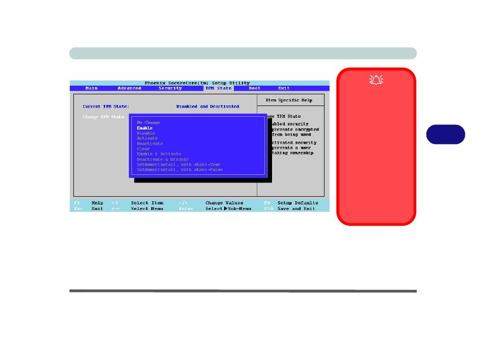 Tpm state, Change tpm state (tpm state), Tpm state -17 change tpm state (tpm state) -17 | chiliGREEN T5111 User Manual | Page 103 / 202