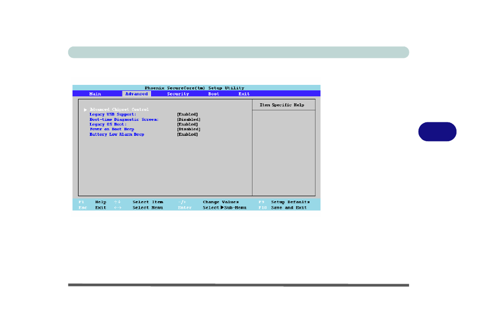 Advanced menu, Advanced chipset control, Advanced menu -11 advanced chipset control -11 | chiliGREEN T5111 User Manual | Page 97 / 202