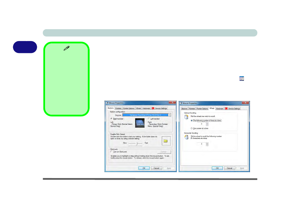 Touchpad and buttons/mouse, Touchpad and buttons/mouse -7 | chiliGREEN T5110 User Manual | Page 50 / 204