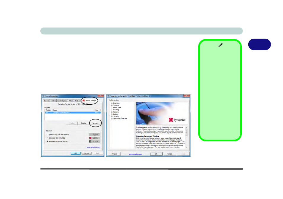 Gestures and device settings, Gestures and device settings -8, 2gestures and device settings | chiliGREEN T5110 User Manual | Page 51 / 204