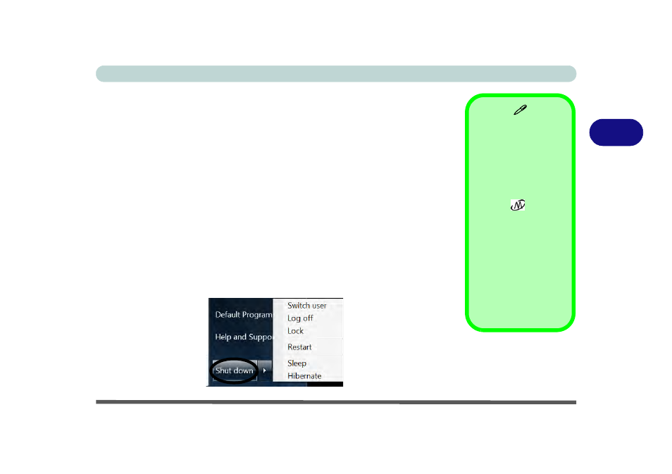 Hibernate, Shut down, Hibernate -7 shut down -7 | chiliGREEN T5110 User Manual | Page 63 / 204