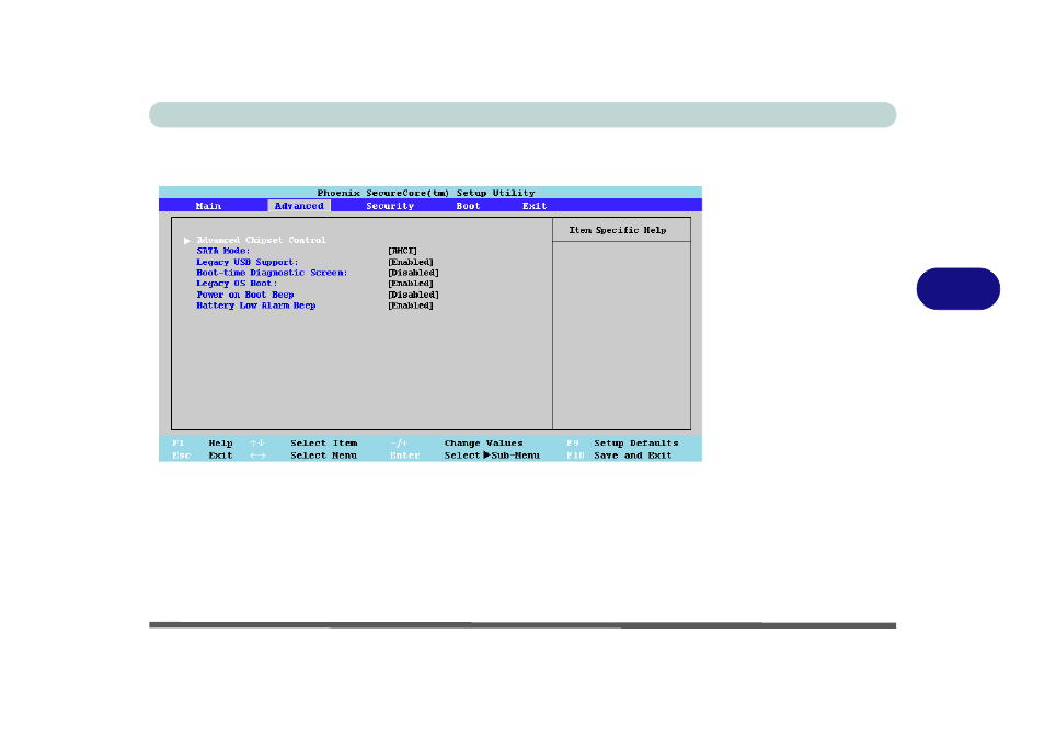 Advanced menu, Advanced chipset control, Advanced menu -11 advanced chipset control -11 | chiliGREEN T5110 User Manual | Page 97 / 204