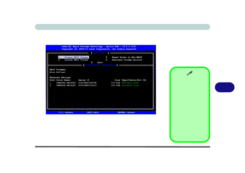 Raid setup (intel matrix), Raid setup (intel matrix) -5 | chiliGREEN P150HM User Manual | Page 131 / 268