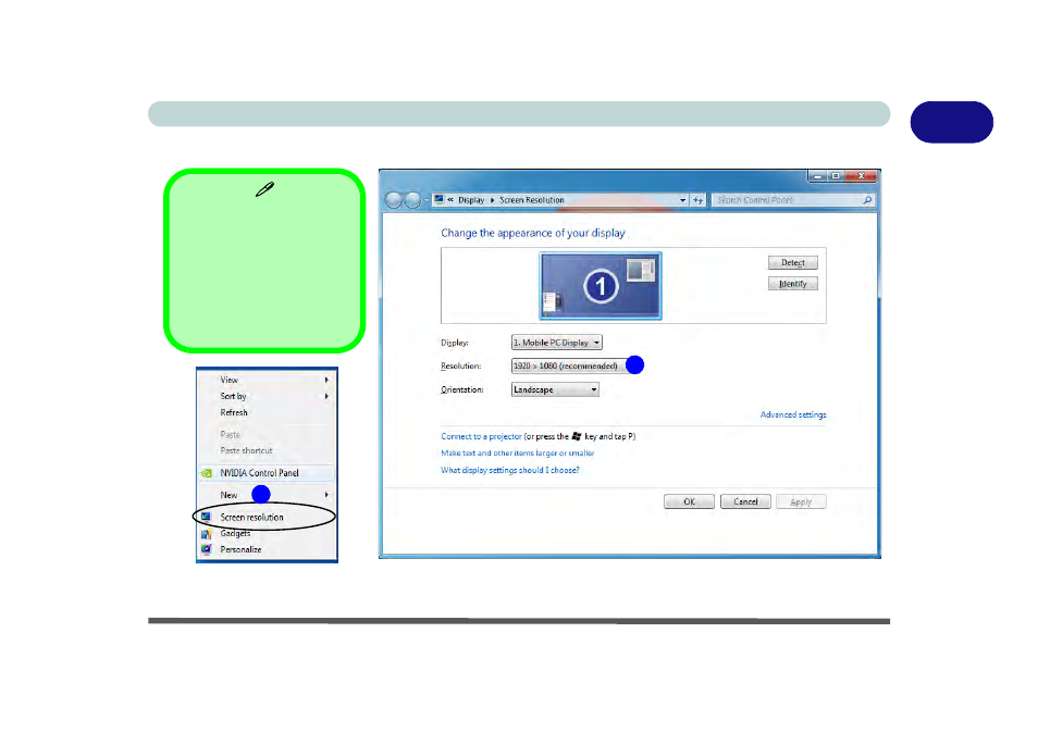 Screen resolution, Screen resolution -19 | chiliGREEN P150HM User Manual | Page 43 / 268