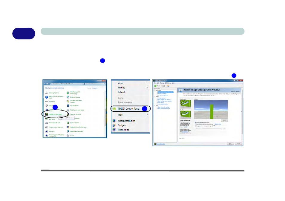 Nvidia control panel, Nvidia control panel -20, Nvidia con | Figure 1, 1nvidia control panel | chiliGREEN P150HM User Manual | Page 44 / 268