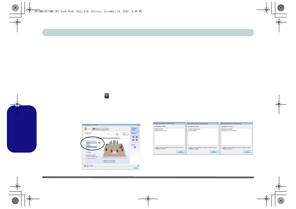 Configuración para el sonido envolvente 5.1 o 7.1, Español | Eurocom Clevo P150HM User Manual | Page 129 / 185