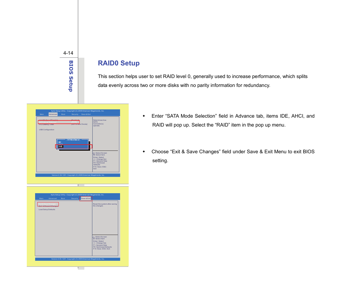 Raid0 setup, 14 bi o s set u p | chiliGREEN MS-16F2 User Manual | Page 101 / 108
