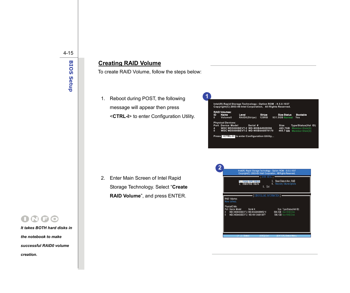 Creating raid volume | chiliGREEN MS-16F2 User Manual | Page 102 / 108