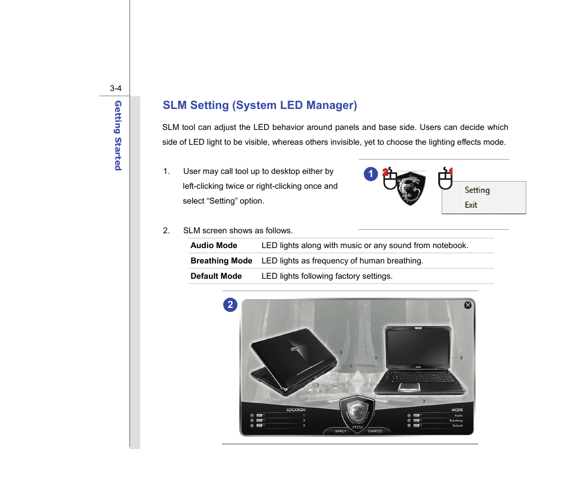 Slm setting (system led manager) | chiliGREEN MS-16F2 User Manual | Page 48 / 108