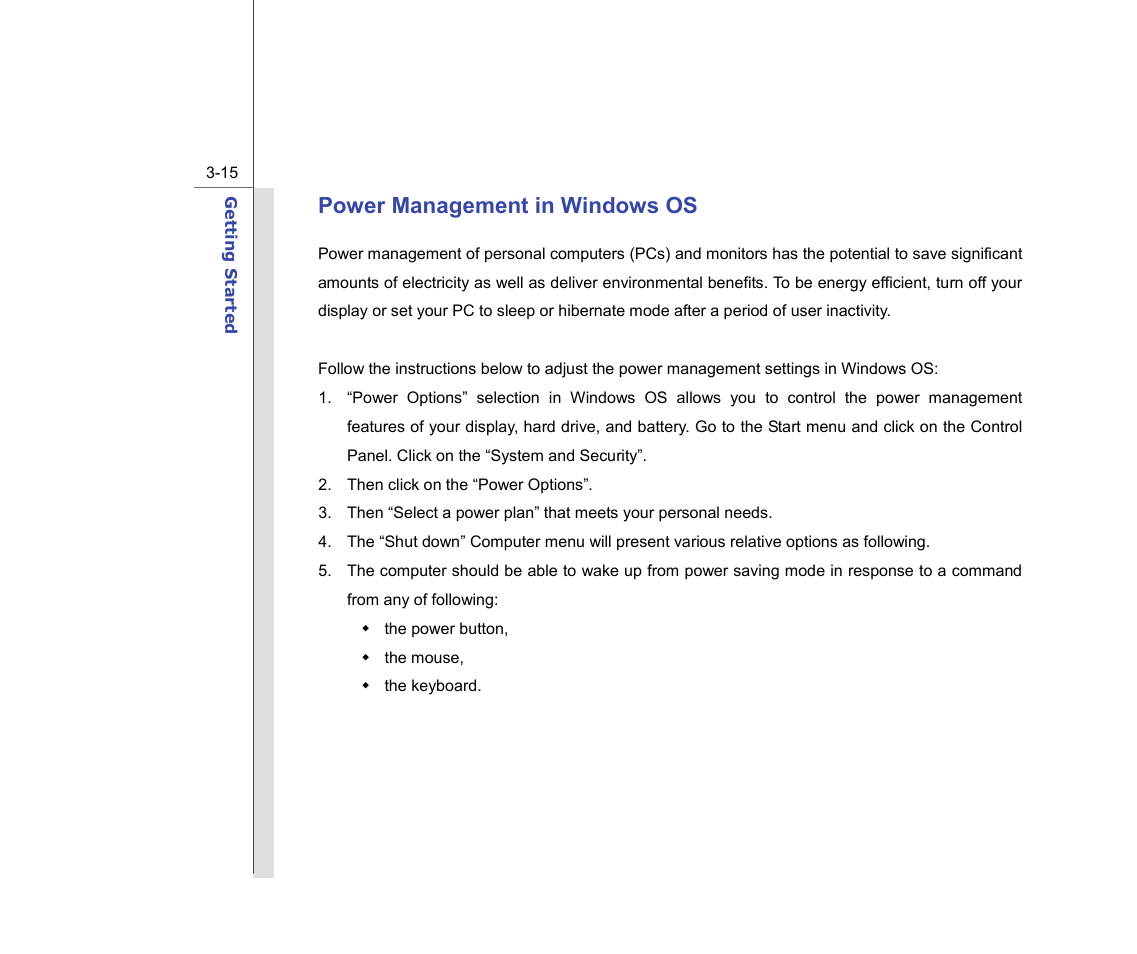Power management in windows os | chiliGREEN MS-16F2 User Manual | Page 59 / 108
