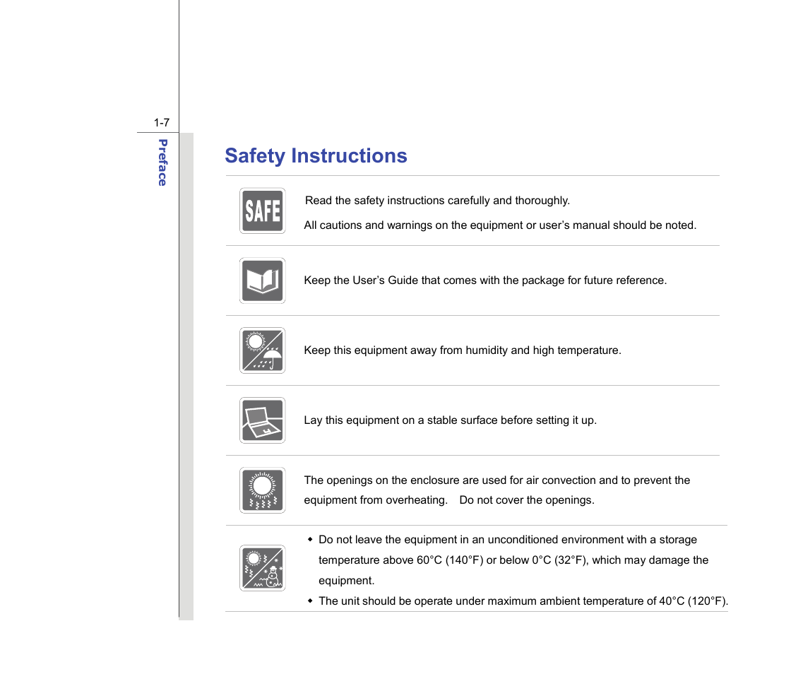 Safety instructions | chiliGREEN MS-16F2 User Manual | Page 7 / 108