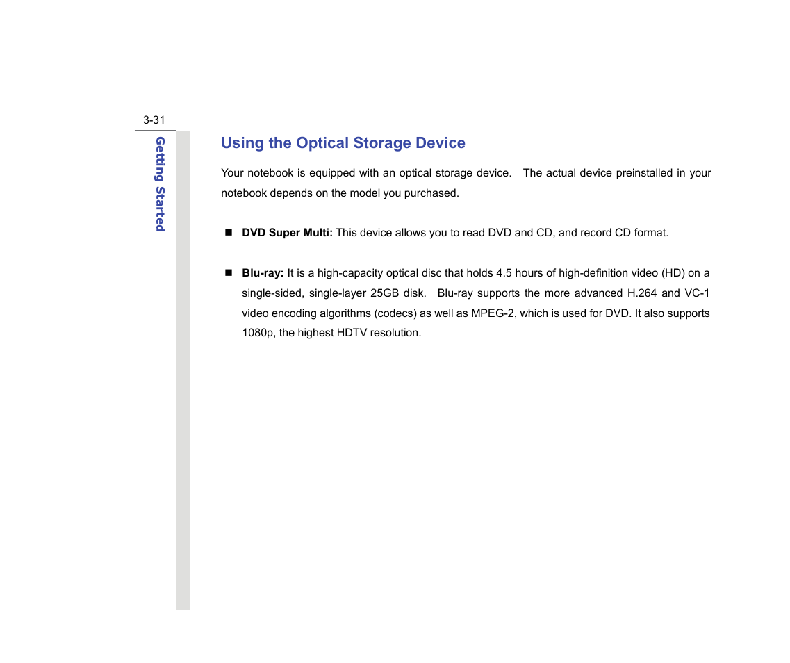 Using the optical storage device | chiliGREEN MS-16F2 User Manual | Page 75 / 108