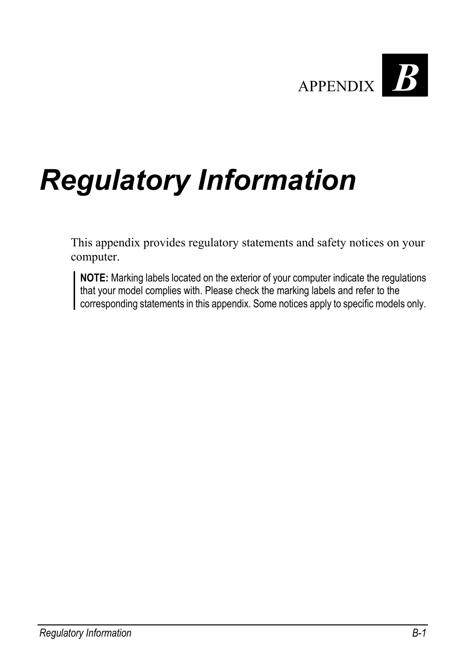 Regulatory information, Appendix b | chiliGREEN Mitac 9515 User Manual | Page 107 / 122