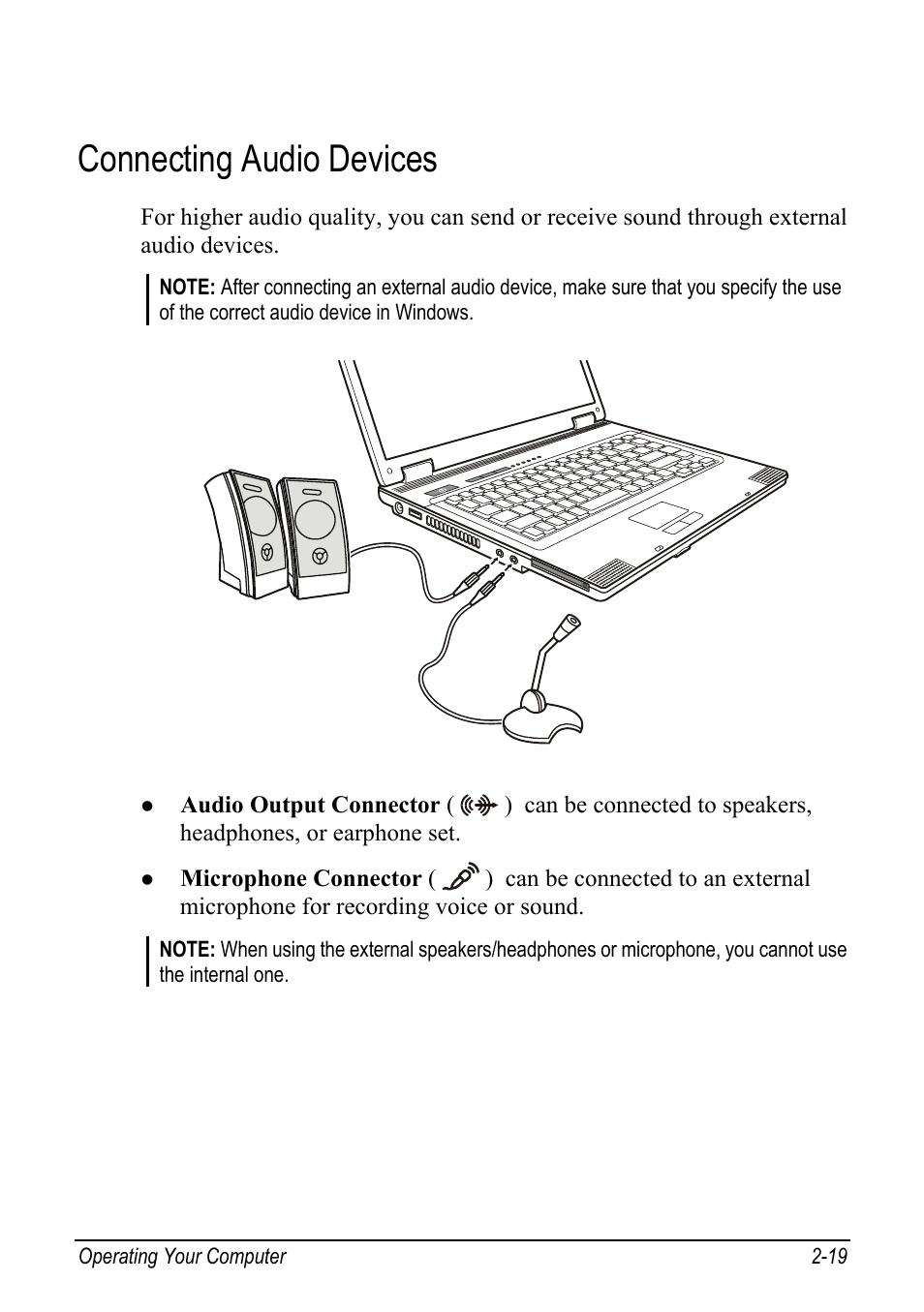 Connecting audio devices, Connecting audio devices -19 | chiliGREEN Mitac 9515 User Manual | Page 40 / 122