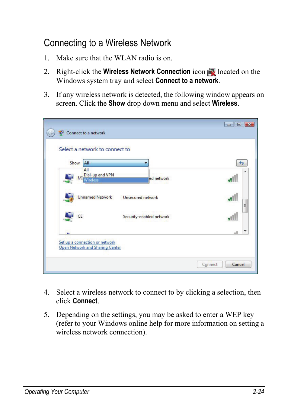 Connecting to a wireless network | chiliGREEN Mitac 9515 User Manual | Page 45 / 122