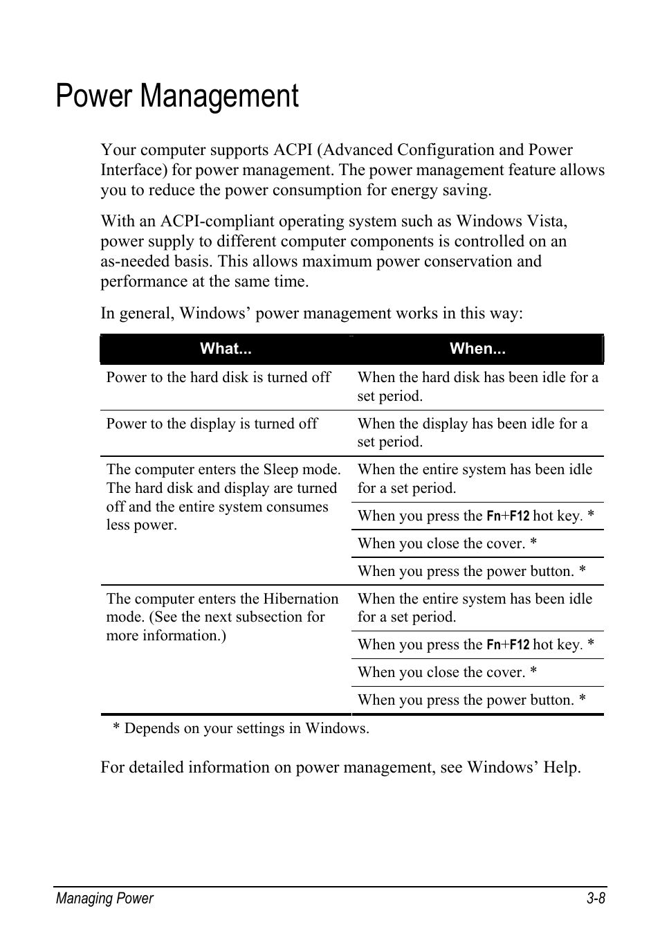 Power management, Power management -8 | chiliGREEN Mitac 9515 User Manual | Page 58 / 122