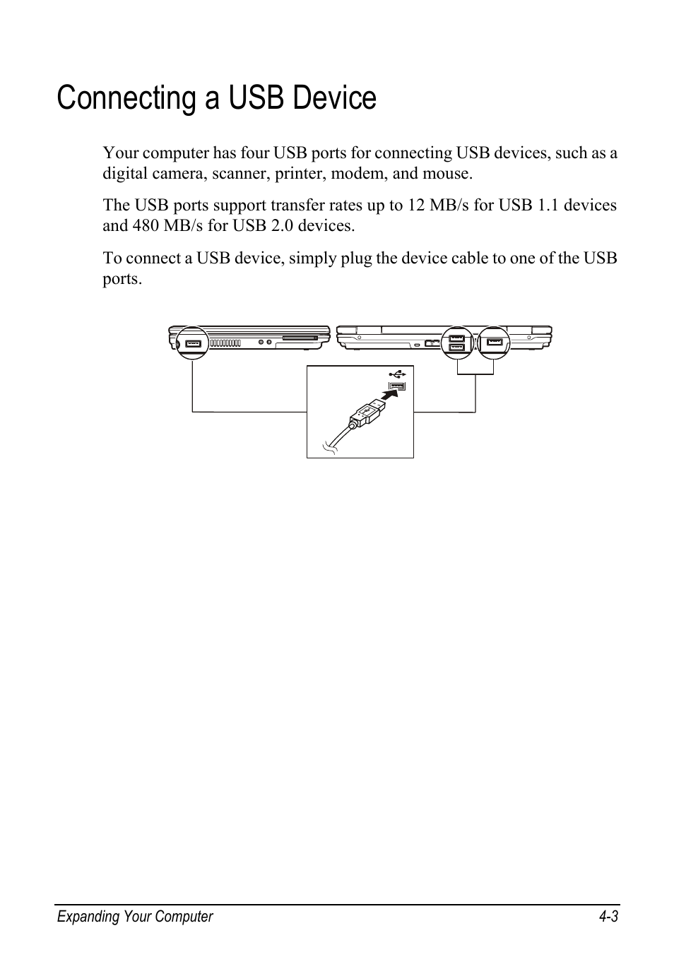 Connecting a usb device, Connecting a usb device -3 | chiliGREEN Mitac 9515 User Manual | Page 63 / 122