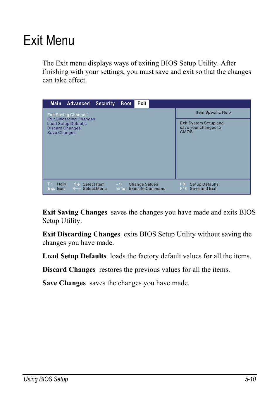 Exit menu, Exit menu -10 | chiliGREEN Mitac 9515 User Manual | Page 78 / 122