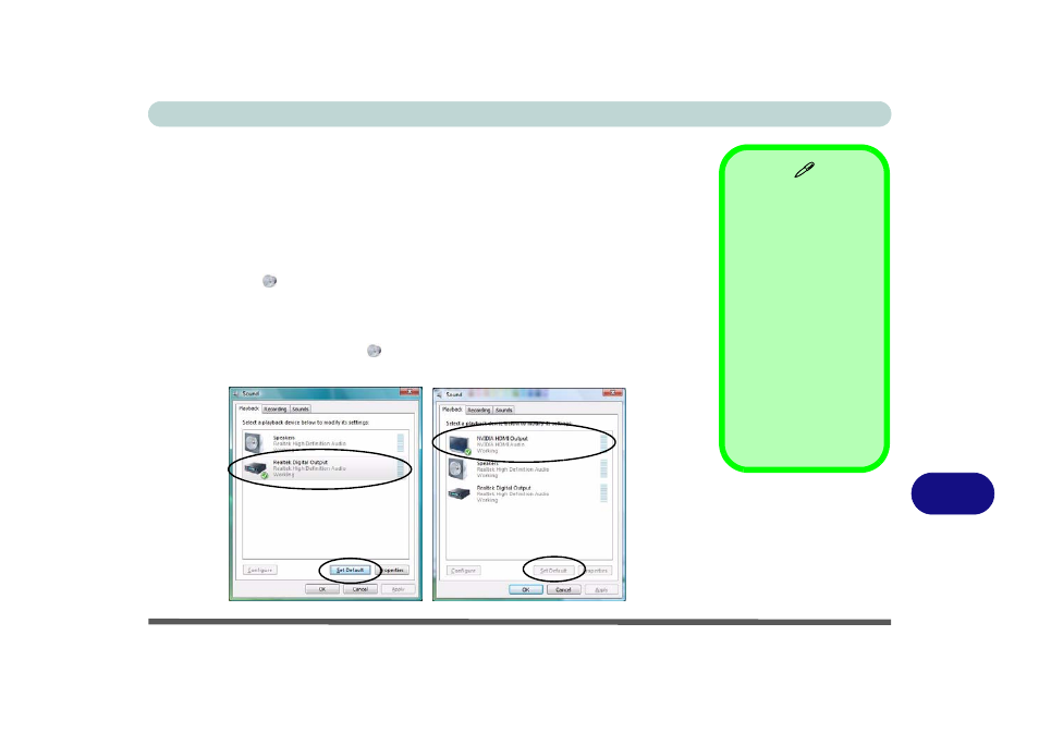 Hdmi audio configuration, Hdmi, Bhdmi audio configuration | chiliGREEN M860TU User Manual | Page 169 / 232