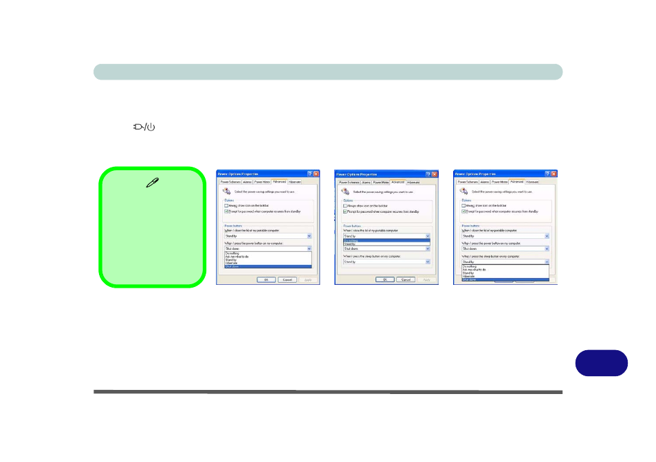 Configuring the power button | chiliGREEN M860TU User Manual | Page 199 / 232