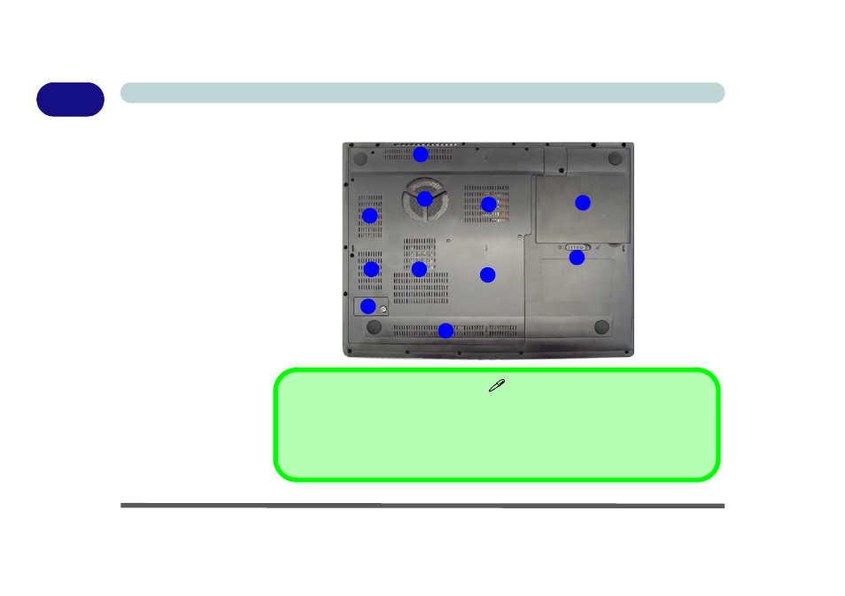 System map: bottom view, System map: bottom view -14 | chiliGREEN M860TU User Manual | Page 36 / 232