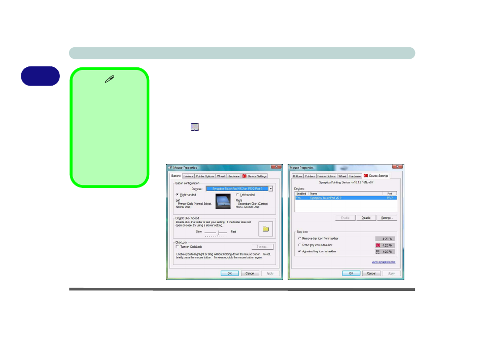 Touchpad and buttons/mouse, Touchpad and buttons/mouse -8 | chiliGREEN M860TU User Manual | Page 48 / 232
