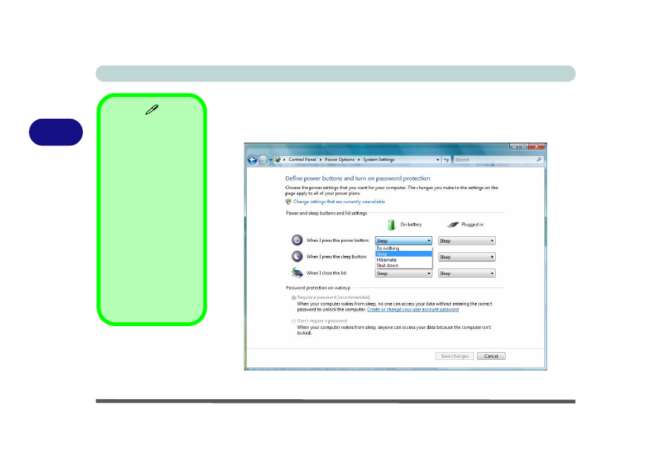 Configuring the power buttons, Configuring the power buttons -8 | chiliGREEN M860TU User Manual | Page 58 / 232
