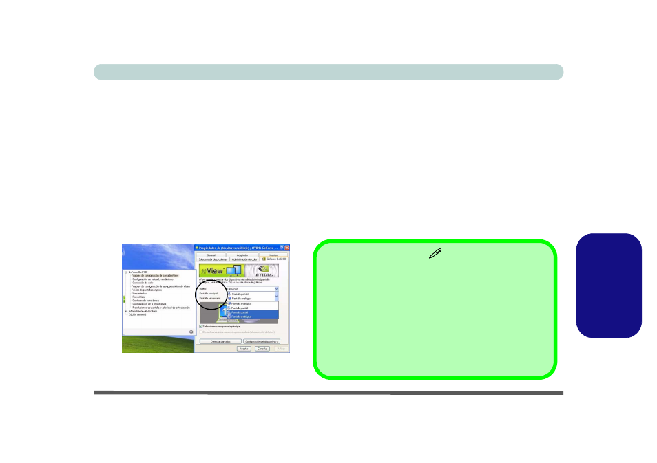 Conectar otra pantalla, Es pa ñol conectar otra pantalla | chiliGREEN M665JE User Manual | Page 149 / 206
