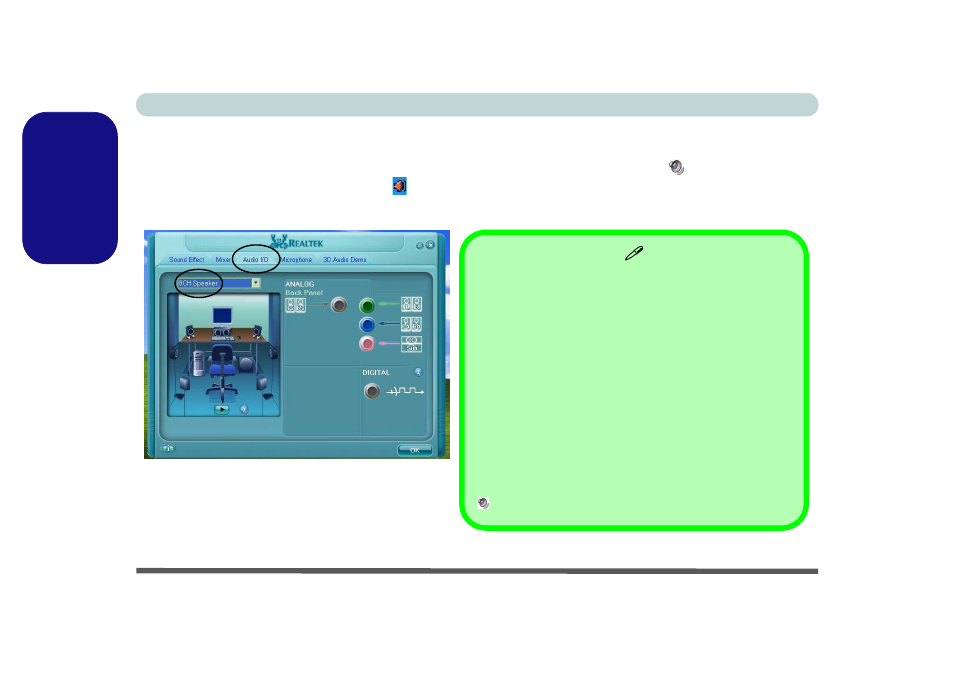 Audio features, English | chiliGREEN M665JE User Manual | Page 30 / 206