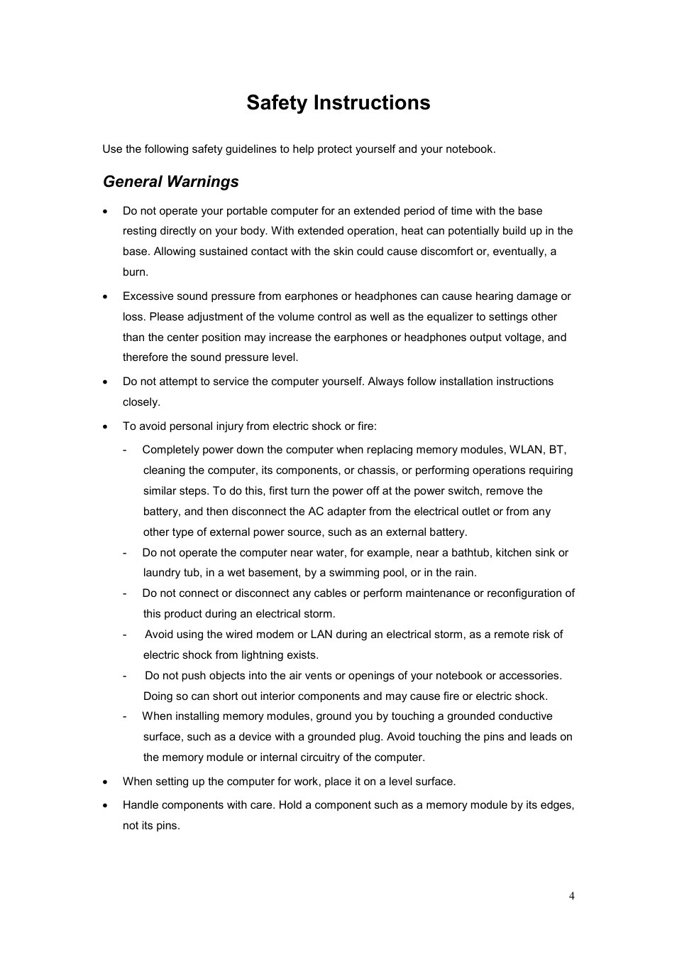 Safety instructions, General warnings | chiliGREEN CBL21 User Manual | Page 5 / 68