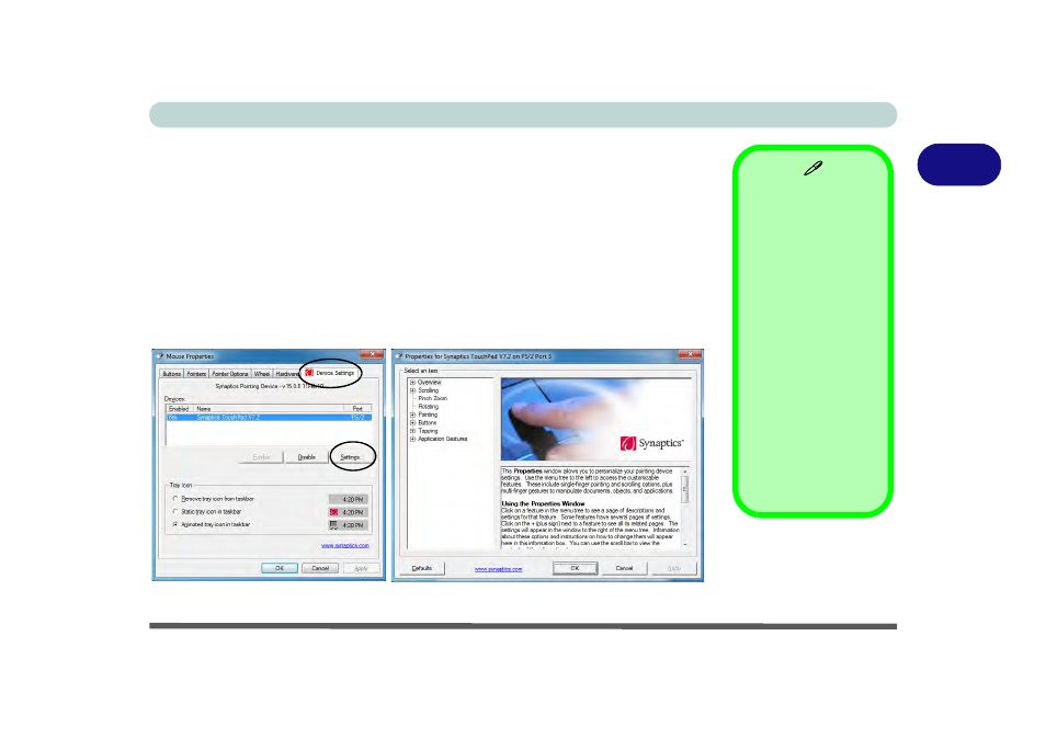 Gestures and device settings, Gestures and device settings -9, 2gestures and device settings | chiliGREEN C5500Q User Manual | Page 48 / 191